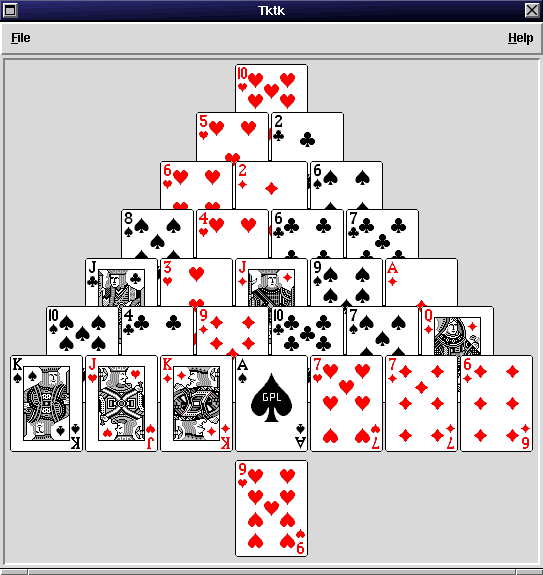 Starting state of the solitaire card game